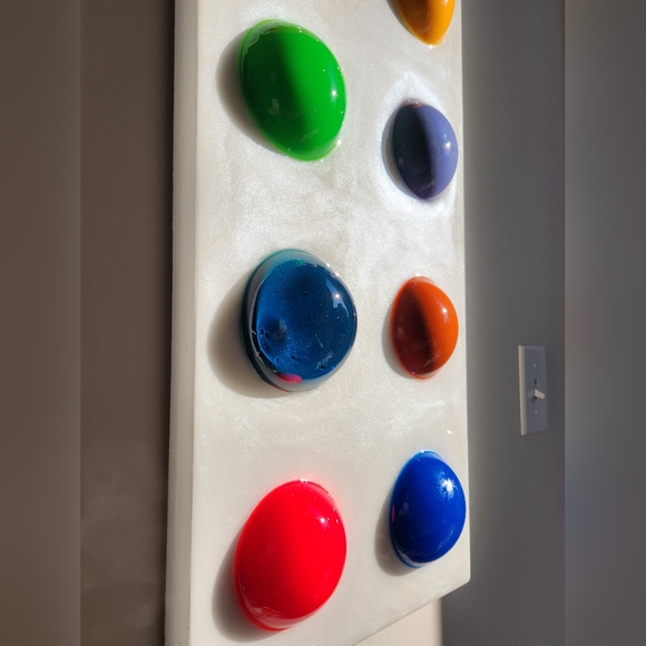 SOLD - Resin Art Bright Bold Energetic 1 of A Kind Artwork - Picture 15 of 16